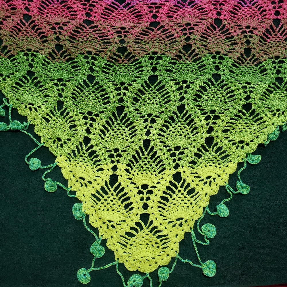 💖 New Handmade Crochet Shawl / Scarf / Pareo - Picture 4 of 10
